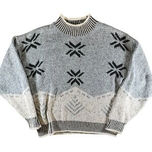 Vintage Cambridge Classics Mervyns Geometric Knit Sweater Medium Wool Blend